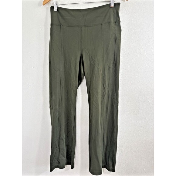 Athleta‎ Pants Womens M Petite Olive Delancey Straight Leg High Rise - Picture 1 of 13